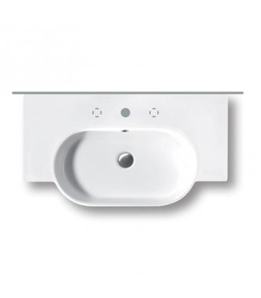 Lavabo sospeso 90x45 cm monoforo predisposto tre fori serie Area art.Y