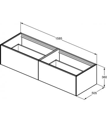 Meuble vasque en placage mural Ideal Standard sans plan