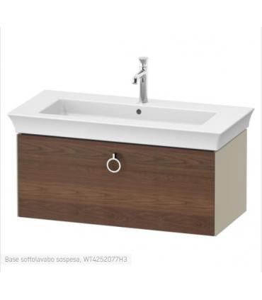 Duravit wall-hung vanity unit, White Tulip 4252 series with American Walnut front