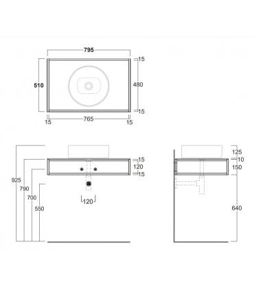 Structure suspendue pour lavabo FOSS Simas Folio