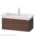 Duravit wall-hung vanity unit, White Tulip 4242 series, with American Walnut front