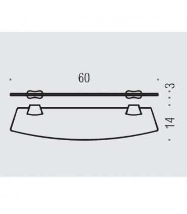 Shelf made of satin glass colombo collection land b2816 chrome.