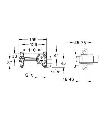 Built in part for two holes Grohe collection grandera 23319.