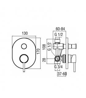 Ceramica Dolomite Vasca Saving.Bath Mixer