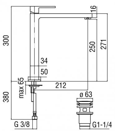 High mixer for washbasin Nobili Up UP94128/2