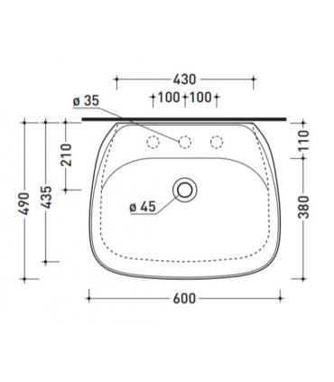 Lavabo da appoggio o sospeso Ceramica Flaminia Fluo