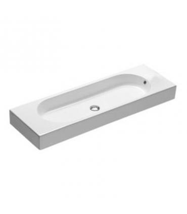 Lavabo suspendeux 110x35 cm sans trous prepare' monotrou en deux positions collection Area