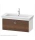 Duravit wall-hung vanity unit, White Tulip 4252 series with American Walnut front