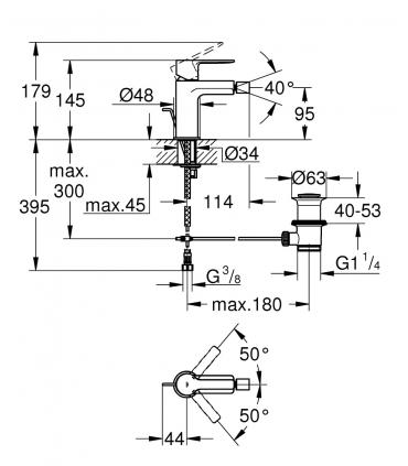 Single hole mixer for bidet Grohe collection linear new