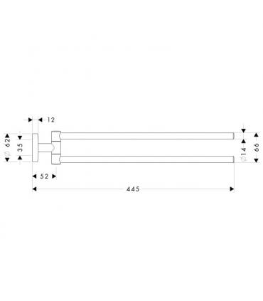Porta salviette doppio a snodo Hansgrohe serie Logis 40512 cromo.