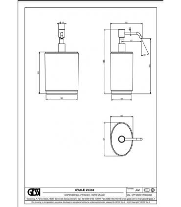 Free standing soap dispenser, Gessi, Ovale collection art.25348 black