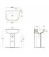 Washbasin single hole wall hung, Simas collection E-Line