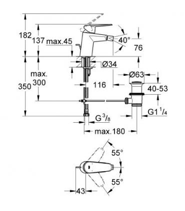 Mixer for bidet, Grohe, Eurodisc cosmopolitan