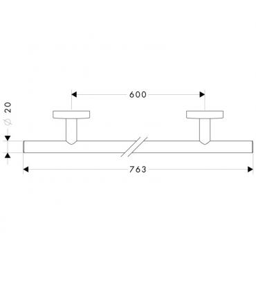 Porta salviette lineare Hansgrohe serie Logis cromo. art.40513000