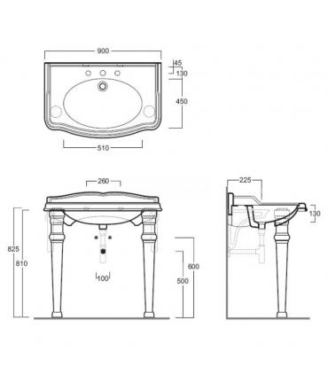 Lavabo consolle, Simas collection Arcade