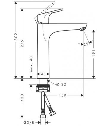 Miscelatore alto per lavabo Hansgrohe serie focus art.31518000