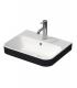 Counter top washbasin  with holes for taps  and hole  Happy D2 plus Duravit