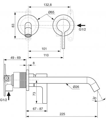 JOY A7379 WALL MOUNTED WASHBASIN 2F 220