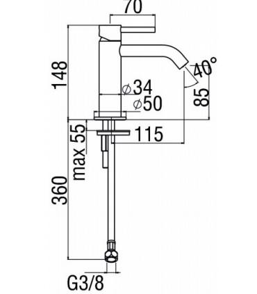 Mixer  high mouth  washbasin  Nobili series  Acquerelli without  drain