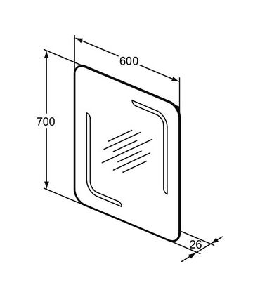 Miroir Ideal Standard avec éclairage LED dans les coins