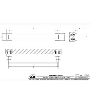Gessi universal bathroom grab bar Rettangolo series art.20893