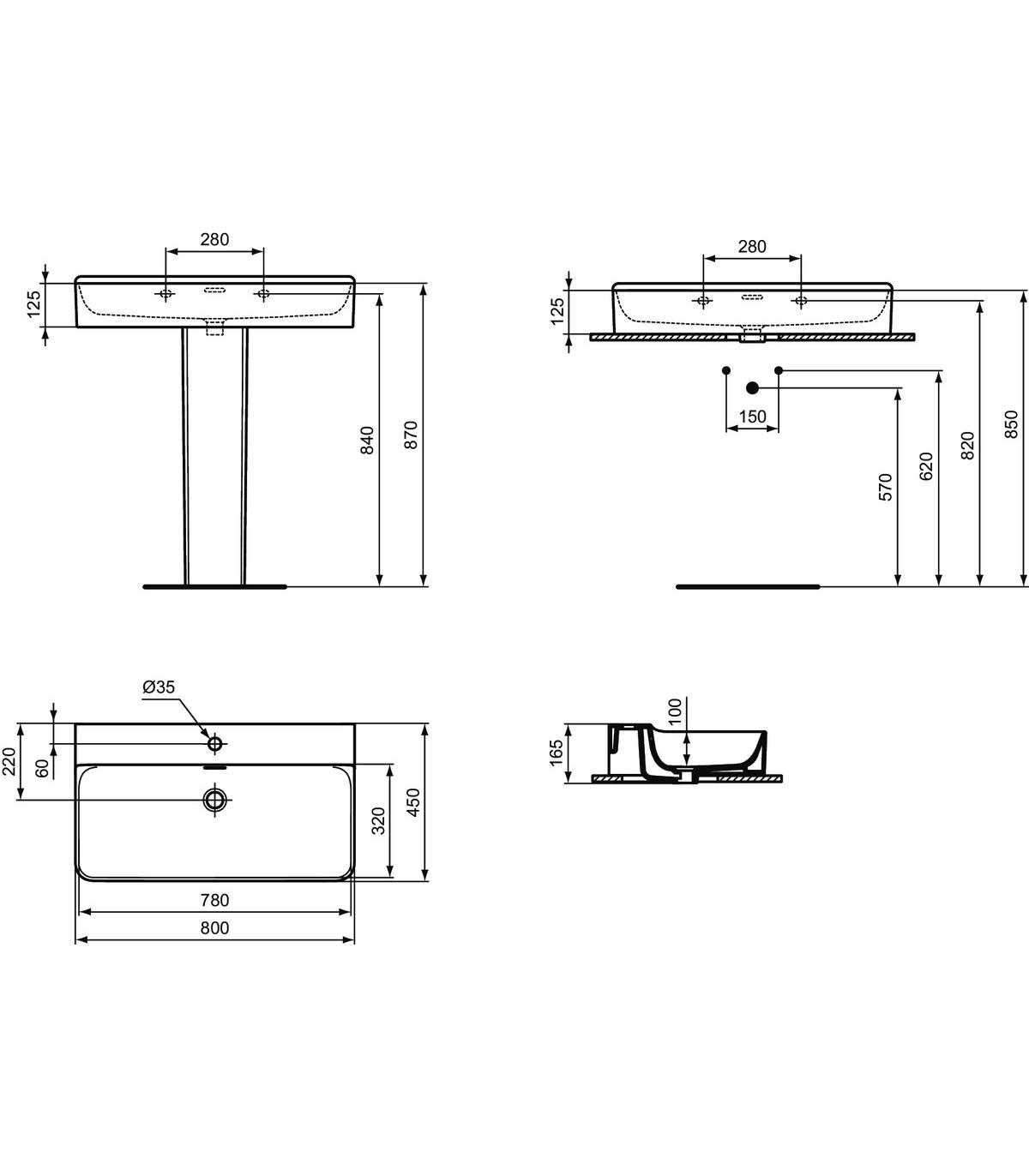 Ideal Standard Vaso Connect.Vaso Monoblocco Scarico A Pavimento Ideal Standard Connect E8038