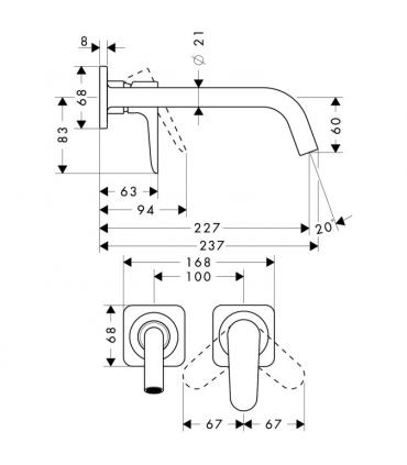 Miscelatore a parete lavabo Hansgrohe axor Citterio M art.34113000