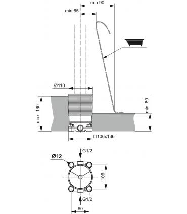 Corpo incasso per miscelatore vasca a pavimento Ideal Standard A6133NU