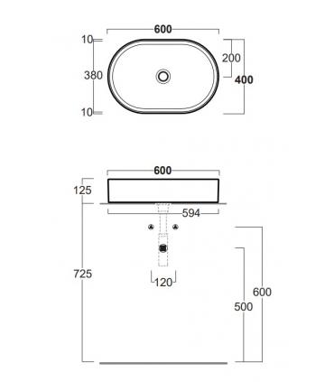 Countertop oval washbasin Simas Folio FO02