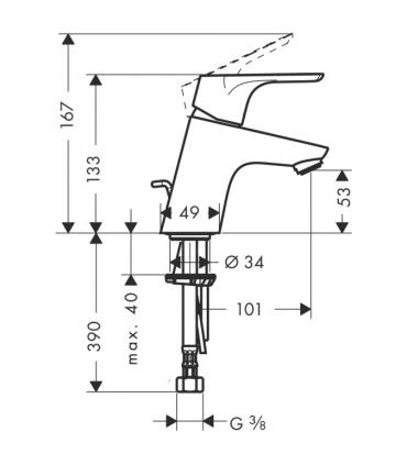 Single hole mixer coolstart for washbasin Hansgrohe collection focus