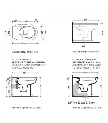 Floor standing toilet back to wall Flaminia Efi Plus