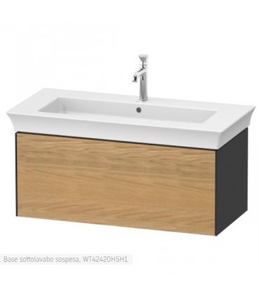 Duravit wall-hung vanity unit, White Tulip 4242 series, with front in Natural Oak