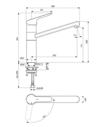 Miscelatore cucina Ideal Standard Ceraflex BC135