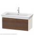 Duravit wall-hung vanity unit, White Tulip 4242 series, with American Walnut front