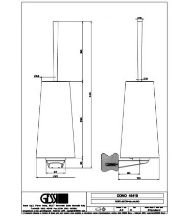 Porta scopino a fissaggio a parete Gessi serie Cono art. 45419