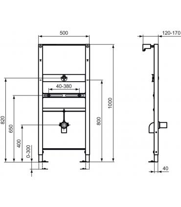 Modulo per orinatoio Ideal Standard Prosys R010367 per cartongesso