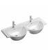 Wall mounted washbasin double basin 125 cm single hole in 2 positions collection Sophie