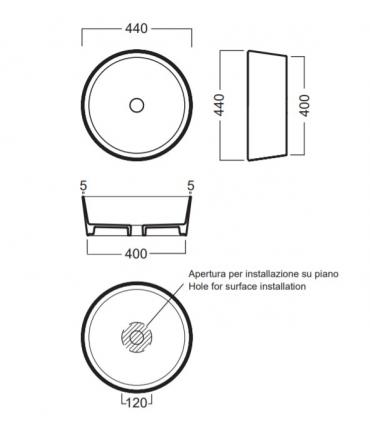 Lavabo da appoggio Hatria Happyhour Slim 07.00 Y1VG01