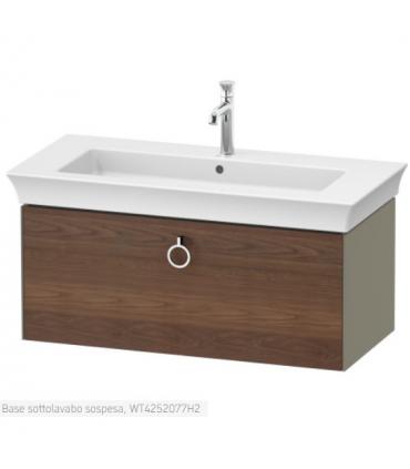 Duravit wall-hung vanity unit, White Tulip 4252 series with American Walnut front