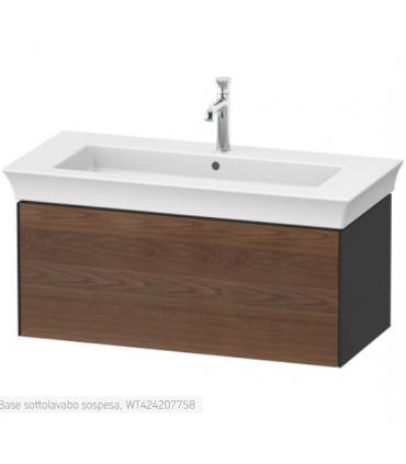 Duravit wall-hung vanity unit, White Tulip 4242 series, with American Walnut front