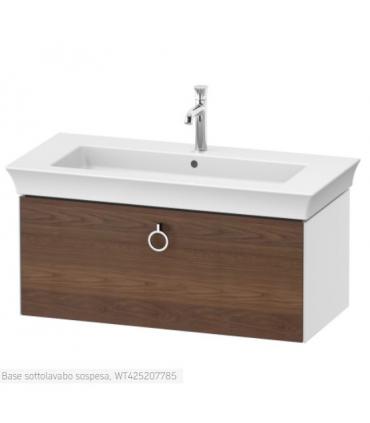 Duravit wall-hung vanity unit, White Tulip 4252 series with American Walnut front