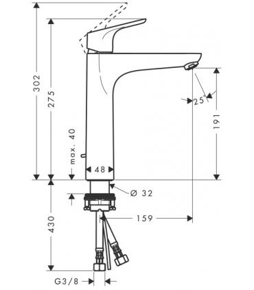 Mitigeur haut pour lavabo Hansgrohe collection focus