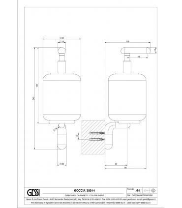 Dispenser sapone a parete Gessi Goccia nero 38014