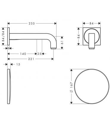 Only Wall mounted spout Washbasin Hansgrohe axor Citterio