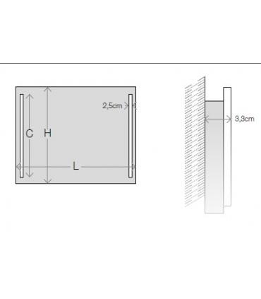 Specchio con luci laterali a LED Koh-I-Noor altezza 100 cm