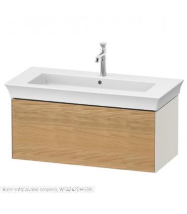 Duravit wall-hung vanity unit, White Tulip 4242 series, with front in Natural Oak