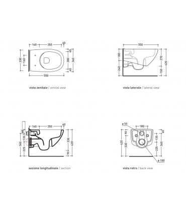 Wall hung toilet Ceramica Flaminia series Spin 5085G go clean