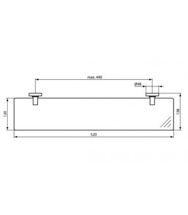 Étagère en verre Ideal Standard Iom A9125 cm. 50