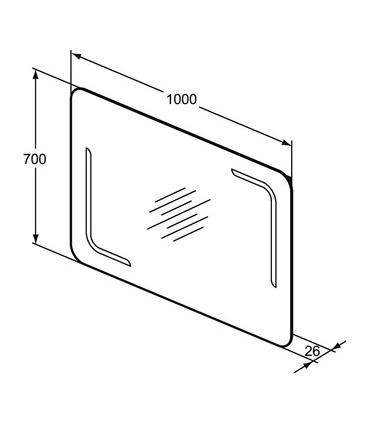 Ideal Standard mirror with LED light on the corners