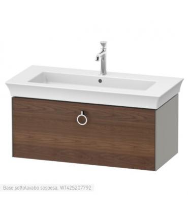 Duravit wall-hung vanity unit, White Tulip 4252 series with American Walnut front